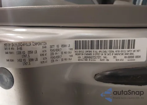 2007 Jeep Grand Cherokee Laredo from USA, damaged, VIN 1J8GR48K67C517371